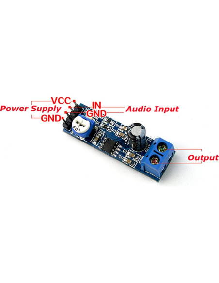 Módulo Amplificador de Audio LM386 QEBIDUM 6 Pcs 5V-12V