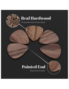 Paquete de 12 Púas de Guitarra de Madera 1.6mm - Acústica y Eléctrica 2