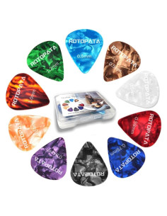 Paquete de 60 Púas de Guitarra Celuloide Multicolor 0.5-1.2mm