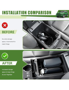 Organizador Consola Central Qyebbk 2PCS para Toyota 4Runner 2010-2024 2