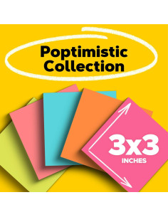 Notas Post-it Poptimista 7.6x7.6 cm 14 blocs colores brillantes 2