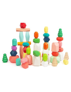 Juego de Bloques de Madera 48 PCS Montessori WOODENFUN