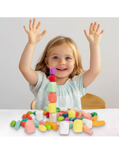 Juego de Bloques de Madera 48 PCS Montessori WOODENFUN