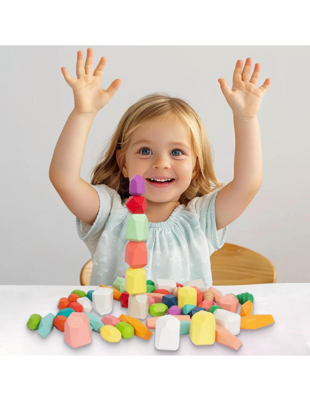 Juego de Bloques de Madera 48 PCS Montessori WOODENFUN