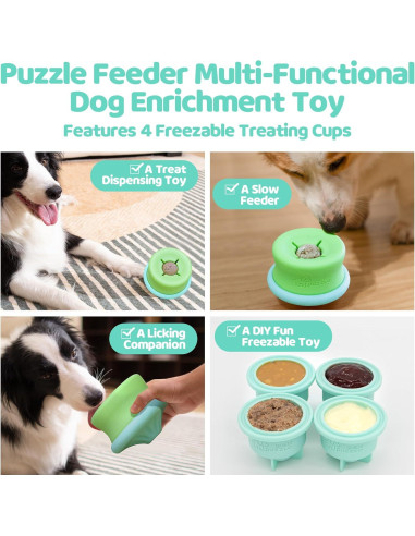 Juguete interactivo para perros Puzzle Feeder azul 23x14cm