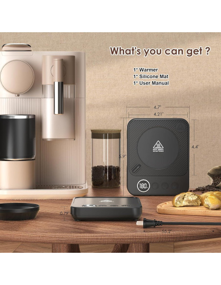 Calentador de Tazas Eléctrico Felibeaco 36W con Temporizador