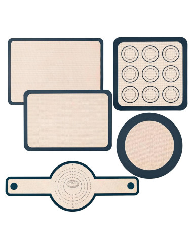 Estera de Hornear de Silicona GaesQae 5 Piezas Antiadherente