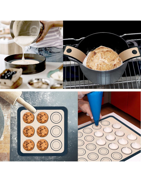 Estera de Hornear de Silicona GaesQae 5 Piezas Antiadherente