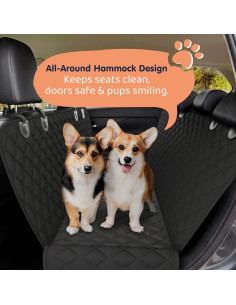 Funda de Asiento para Perros Petloox - Negra, Impermeable y Antideslizante 2