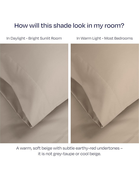 Conjunto de Sábanas Queen Algodón 1000 Hilos California Design Den Beige