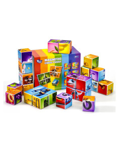 Bloques Magnéticos Montessori Pairez Toys 24 PCS 36 Patrones