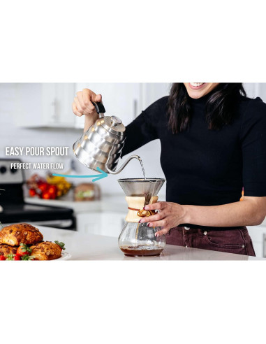 Hervidor Cuello de Cisne Barista Warrior 1.2L Cobre con Termómetro