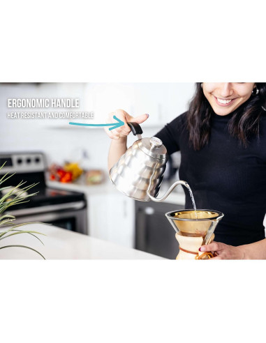 Hervidor Cuello de Cisne Barista Warrior 1.2L Cobre con Termómetro