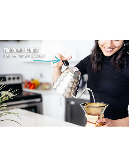 Hervidor Cuello de Cisne Barista Warrior 1.2L Cobre con Termómetro