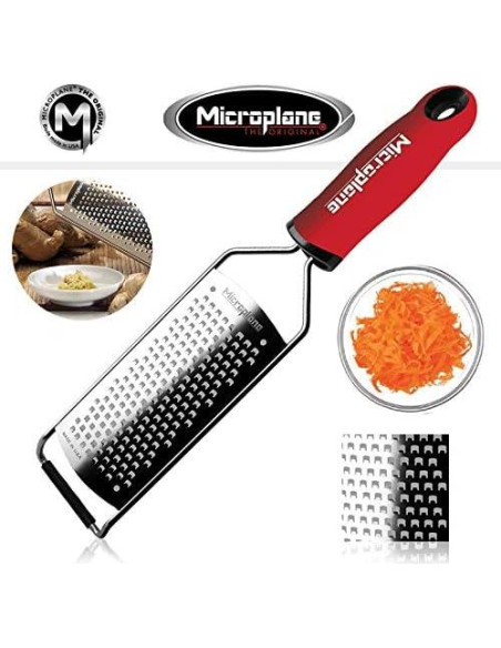 Rallador de Queso Microplane Gourmet Rojo Grueso 30.48 cm