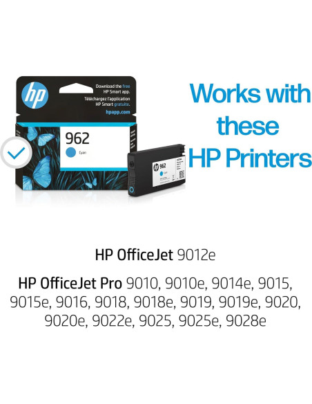 Cartucho de Tinta Cian HP 962 | Alta Calidad | 700 Páginas