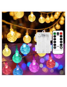 Luces de Cuerda Mocalido 12m a Batería 80 LEDs Control Remoto