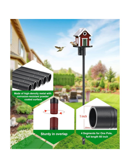 Poste para Comedero de Aves Keplrend 152.4 cm Ajustable