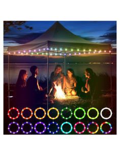 Luces de Cadena LED Waybelive 12 m, 16 Colores, Impermeable
