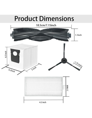 Kit de Repuestos YTALAND para Aspiradora Robot Eureka J20