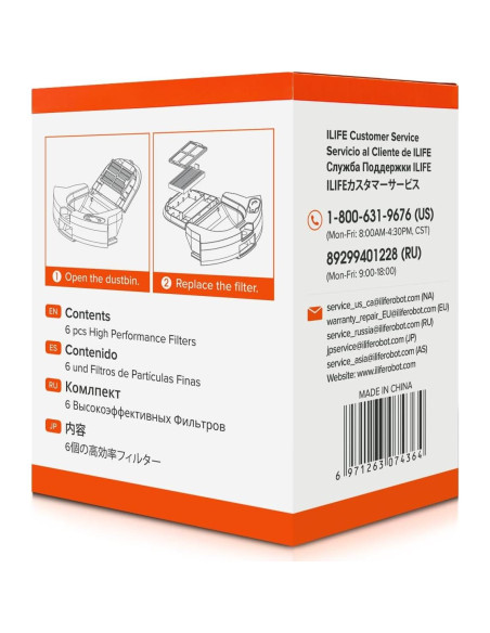 Filtros de Reemplazo ILIFE PX-F090 para Aspiradora Robot V9/V9 Pro - 6 Piezas Filtros de Reemplazo ILIFE PX-F090 para Aspiradora Robot V9/V9 Pro - 6 Piezas