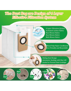 14 Bolsas de Polvo Desechables Eufy Omni S1 Pro 2.7L 2