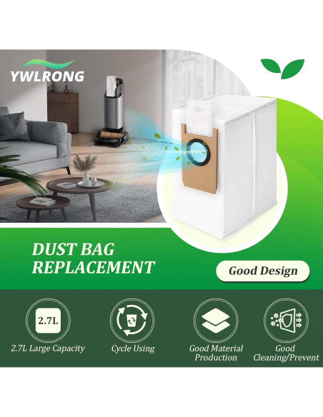 14 Bolsas de Polvo Desechables Eufy Omni S1 Pro 2.7L