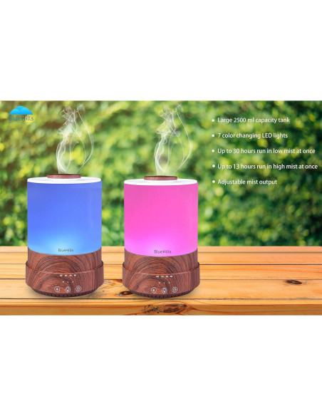 Difusor de Aceite Esencial BlueHills 2500ml con 7 LED
