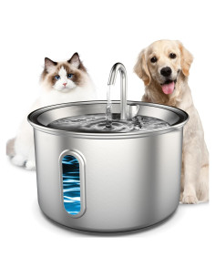 Fuente de Agua Automática para Gatos Nasebila 3.2L Acero Inoxidable