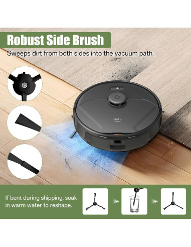 Paquete de 6 Filtros HEPA y 6 Cepillos Laterales eufy X8 Pro