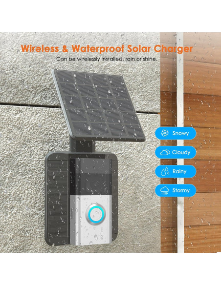 Cargador Solar QIBOX para Timbre Ring Video Doorbell 3/4 Cargador Solar QIBOX para Timbre Ring Video Doorbell 3/4