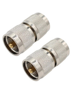 Conector UHF Macho a Macho 2-Pack Exgoofit para Radio CB