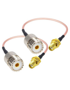 Cable Coaxial RG316 15cm SMA Femenino a UHF Femenino 2PCS