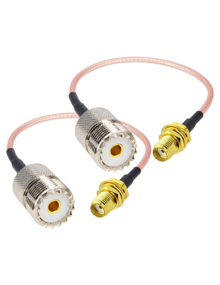 Cable Coaxial RG316 15cm SMA Femenino a UHF Femenino 2PCS