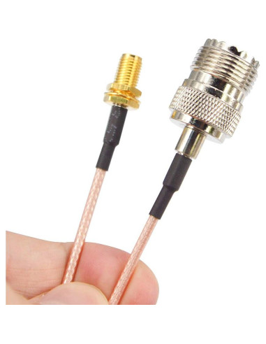 Cable Coaxial RG316 15cm SMA Femenino a UHF Femenino 2PCS