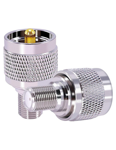 Adaptador UHF a F CNARIO A41 - 2 Conectores Coaxiales