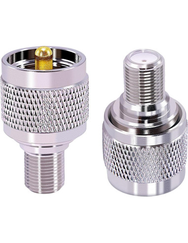 Adaptador UHF a F CNARIO A41 - 2 Conectores Coaxiales