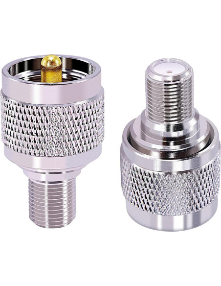 Adaptador UHF a F CNARIO A41 - 2 Conectores Coaxiales