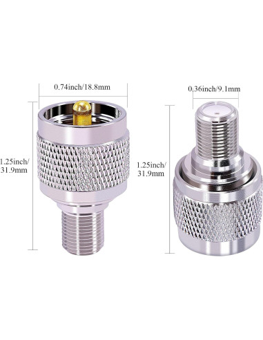 Adaptador UHF a F CNARIO A41 - 2 Conectores Coaxiales
