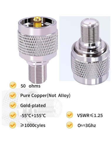 Adaptador UHF a F CNARIO A41 - 2 Conectores Coaxiales