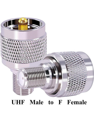 Adaptador UHF a F CNARIO A41 - 2 Conectores Coaxiales