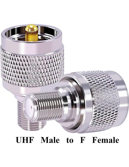 Adaptador UHF a F CNARIO A41 - 2 Conectores Coaxiales