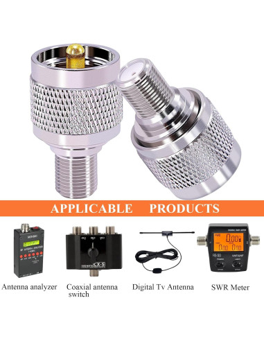 Adaptador UHF a F CNARIO A41 - 2 Conectores Coaxiales