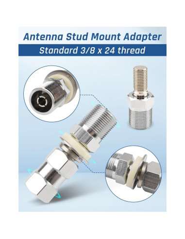 Adaptador de Montaje de Antena CB Wujexuhe SO-239 2 Piezas