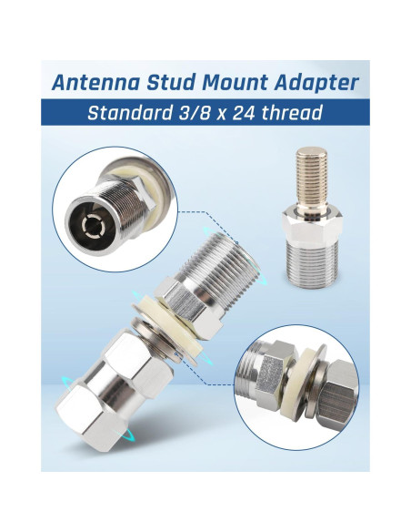 Adaptador de Montaje de Antena CB Wujexuhe SO-239 2 Piezas
