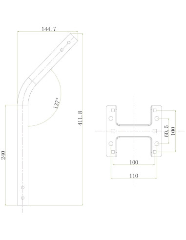 Soporte Ajustable para Antena PBD - Poste de Montaje 41.9 cm