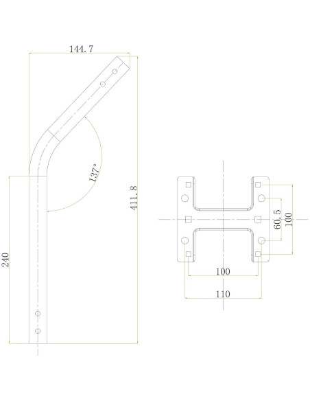 Soporte Ajustable para Antena PBD - Poste de Montaje 41.9 cm