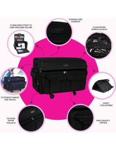 Carro de Máquina de Coser Deluxe Todo Mary XXL Negro 2