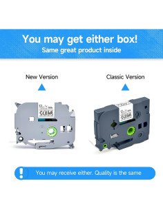 Cinta de Etiqueta Orison TZe-131 Negra Transparente 12mm 5PK 2