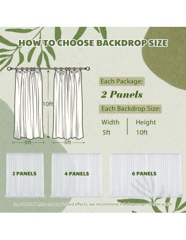 Cortina de fondo de gasa rosa claro 2 paneles 304.8x152.4cm TOAOFY